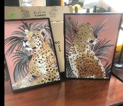 Par de Pinturas de Leopardo