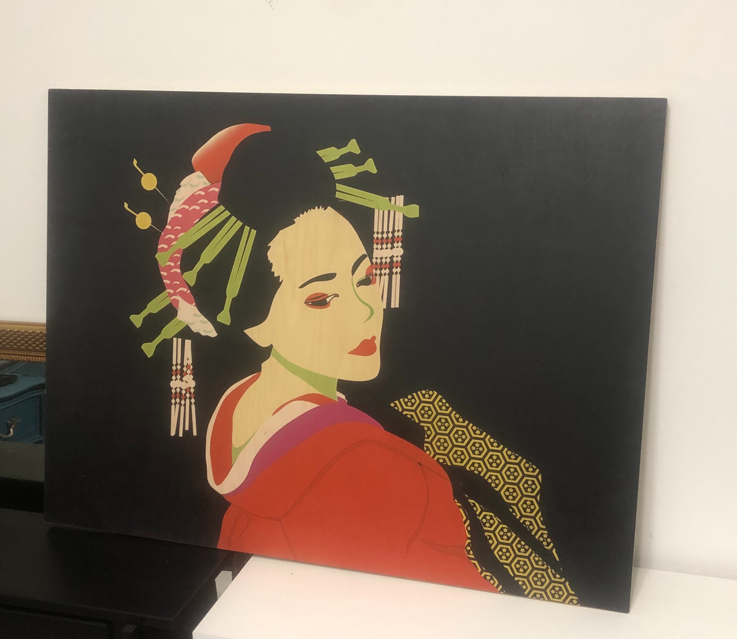 Pintura de Geisha japonesa