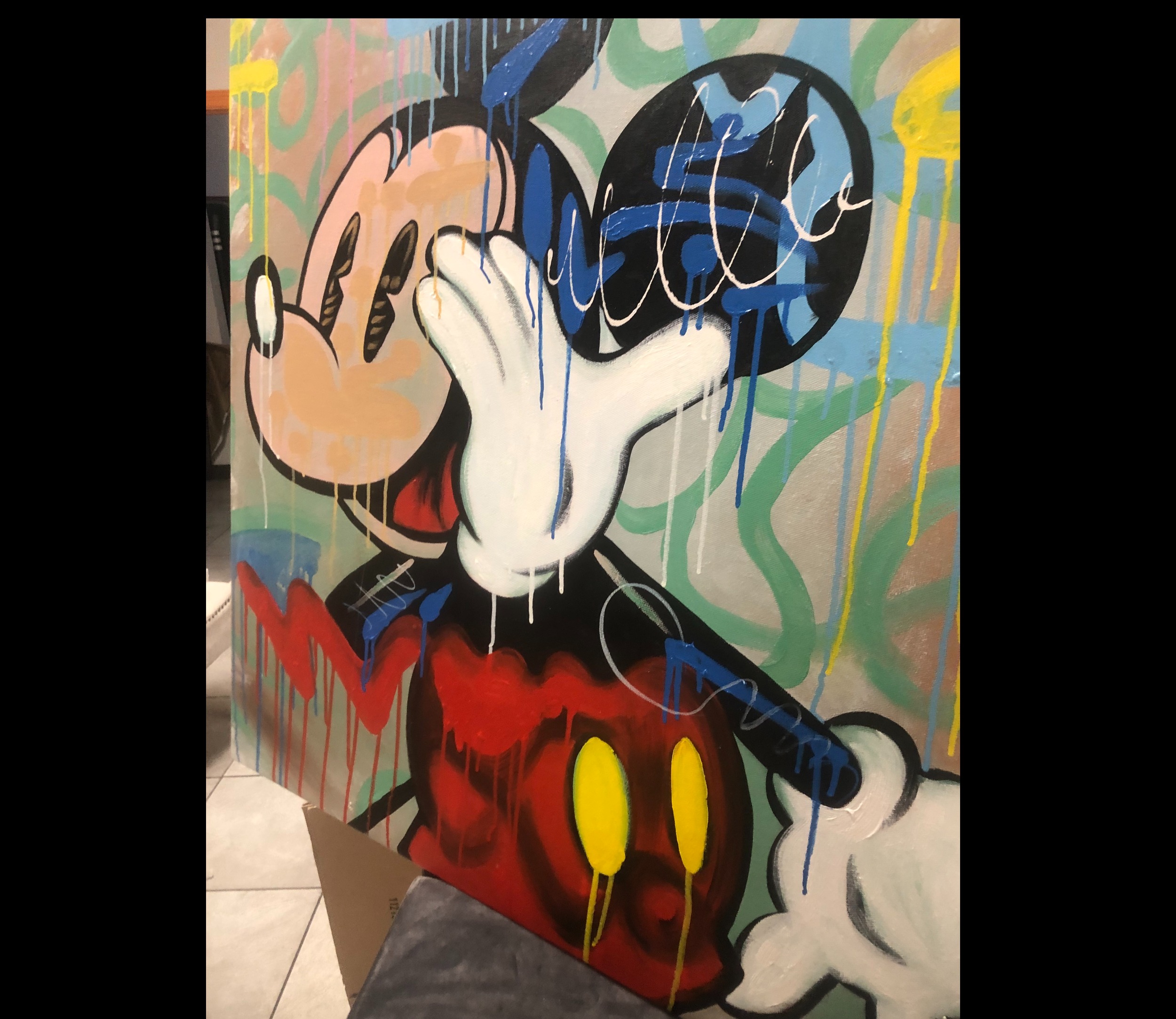 Pintura al óleo de Mickey Mouse Arte Pop